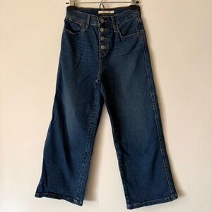 Levi’s W25 Dark Blue Wash Mile High Cropped Wide Leg Jean